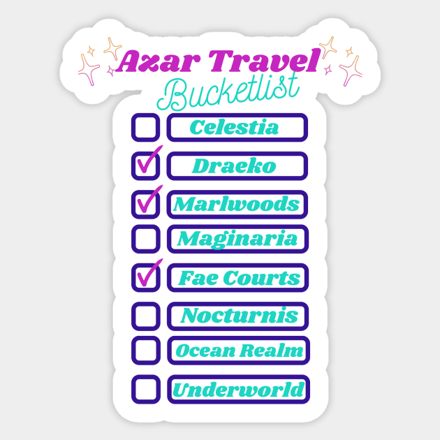 Azar Travel Bucketlist Sticker by GK DeRosa Swag Store 